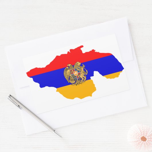 Greater Armenia Map Flag Rechteckiger Aufkleber (Umschlag)