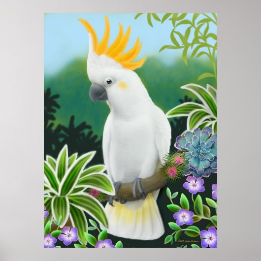 Greater Citron Cockatoo Parrot Print Poster (Vorne)