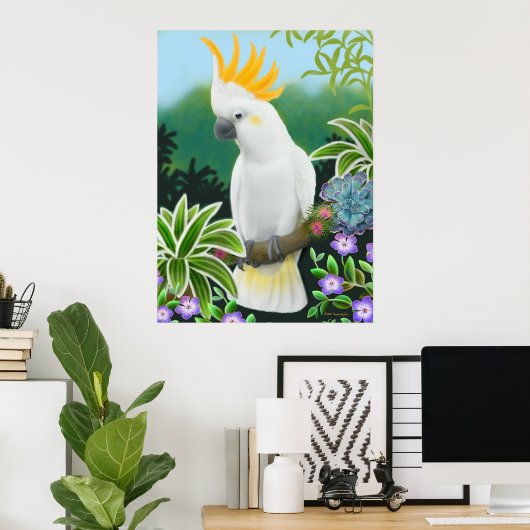 Greater Citron Cockatoo Parrot Print Poster (Heimbüro)