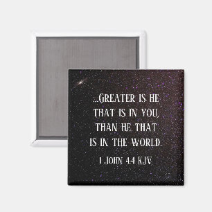 Greater ist Er, der in dir ist, Scripture Starry S Magnet