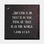 Greater ist Er, der in dir ist, Scripture Starry S Magnet (Vorne)