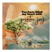 Greater Joy Bible Verse Psalm 4 7 Poster (Vorderseite)