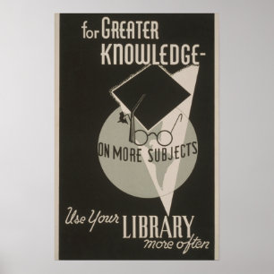 Greater Knowledge Library Vintage WPA Plakat