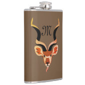 Greater Kudu Antelope Monogram Flachmann (Rechts)