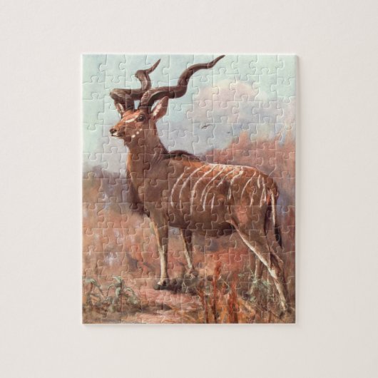 Greater Kudu Antelope von Swan, Vintages Wildtier Puzzle (Vertikal)