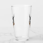 Greater Kudu Head Illustriert Monogram Glas (Links)