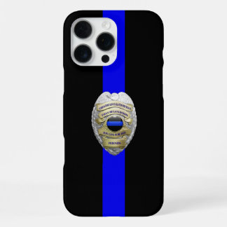 Greater Love Polizeiabzeichen Thin Blue Line iPhone 16 Pro Max Hülle