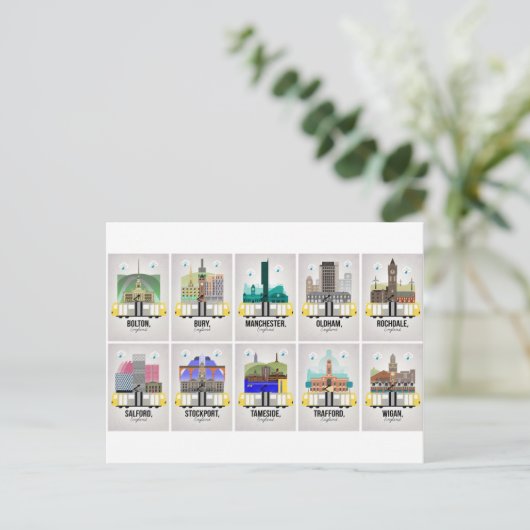 Greater Manchester Postkarte (Stehend Vorderseite)