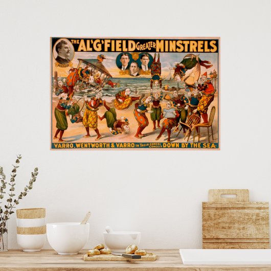 Greater Minstrels - Clowns am Strand Poster (Küche)