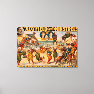Greater Minstrels - Haufen Clowns am Strand Leinwanddruck