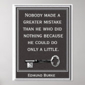 Greater Mistake - Edmund Burke Zitat - Kunstdruck Poster (Vorne)