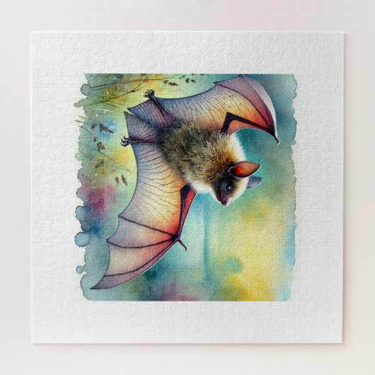 Greater Noctule Bat 120924AREF149 - Watercolor Puzzle (Horizontal)