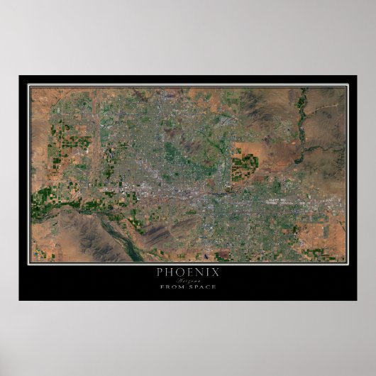 Greater Phoenix Arizona von der Satelliten-Karte Poster (Vorne)