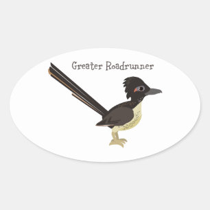 Greater Roadrunner Ovaler Aufkleber