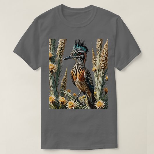 Greater Roadrunner umgeben von Yucca-Blume Neu T-Shirt (Design vorne)