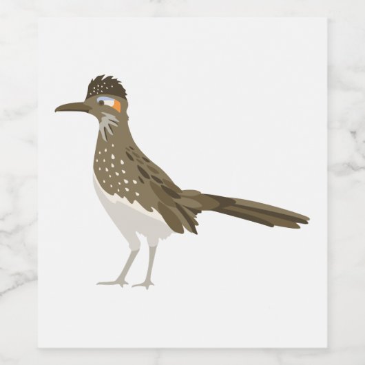 Greater Roadrunner Weinetikett (Einzelnes Label)
