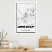 Greater Sudbury Ontario Kanada Reiseplan Poster (Küche)