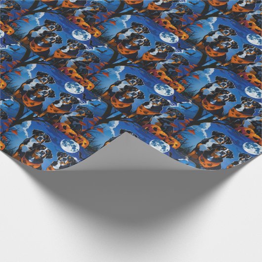 Greater Swiss Halloween Spooky Geschenkpapier (Ecke)
