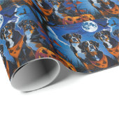 Greater Swiss Halloween Spooky Geschenkpapier (Rolleneckpunkt)