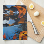 Greater Swiss Halloween Spooky Geschirrtuch (Viertel Falte)