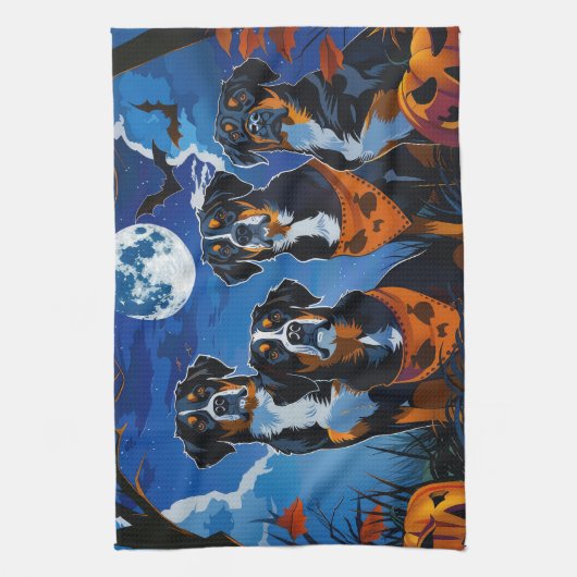 Greater Swiss Halloween Spooky Geschirrtuch (Vertikal)