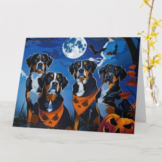 Greater Swiss Halloween Spooky Karte (Gelbe Blume)