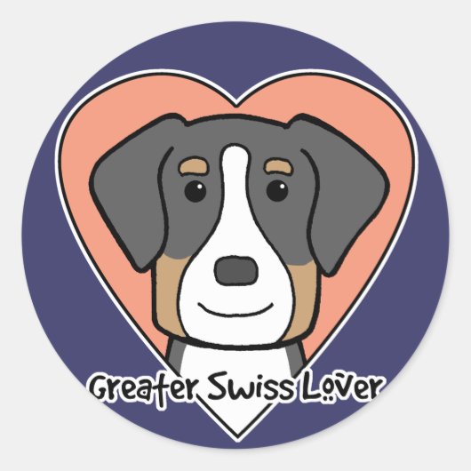 Greater Swiss Lover Runder Aufkleber (Vorderseite)