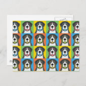 Greater Swiss Mountain Dog Cartoon Pop-Art Postkarte (Vorne/Hinten)