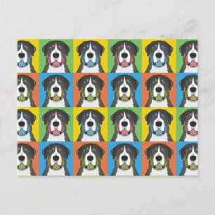 Greater Swiss Mountain Dog Cartoon Pop-Art Postkarte