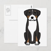 Greater Swiss Mountain Dog Cartoon Postkarte (Vorne/Hinten)