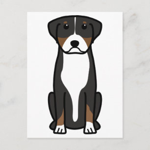 Greater Swiss Mountain Dog Cartoon Postkarte