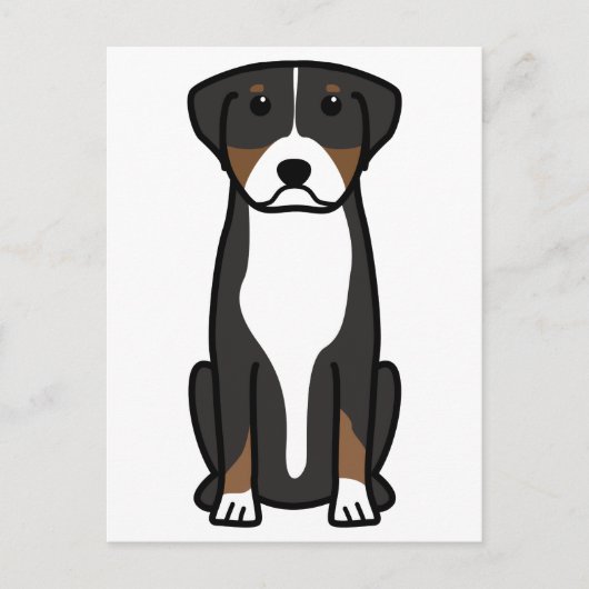 Greater Swiss Mountain Dog Cartoon Postkarte (Vorderseite)