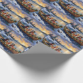Greater Swiss Mountain Dog Christmas Boat Holiday Geschenkpapier (Ecke)