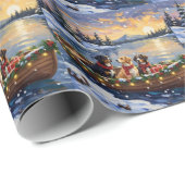 Greater Swiss Mountain Dog Christmas Boat Holiday Geschenkpapier (Rolleneckpunkt)
