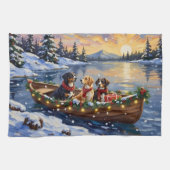 Greater Swiss Mountain Dog Christmas Boat Holiday Geschirrtuch (Horizontal)