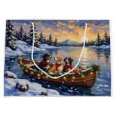Greater Swiss Mountain Dog Christmas Boat Holiday Große Geschenktüte (Vorderseite)