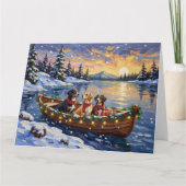 Greater Swiss Mountain Dog Christmas Boat Holiday Karte (Vorderseite)