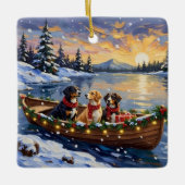Greater Swiss Mountain Dog Christmas Boat Holiday Keramikornament (Vorderseite)