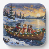 Greater Swiss Mountain Dog Christmas Boat Holiday Pappteller (Vorderseite)