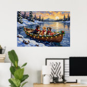 Greater Swiss Mountain Dog Christmas Boat Holiday Poster (Heimbüro)