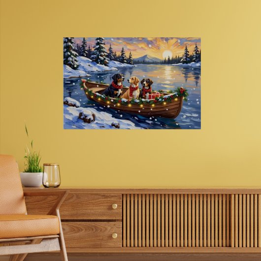 Greater Swiss Mountain Dog Christmas Boat Holiday Poster (Wohnzimmer 2)