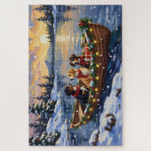 Greater Swiss Mountain Dog Christmas Boat Holiday Puzzle (Vertikal)