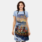 Greater Swiss Mountain Dog Christmas Boat Holiday Schürze (Getragen)