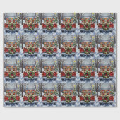 Greater Swiss Mountain Dog Christmas Red Truck Geschenkpapier (Flach)