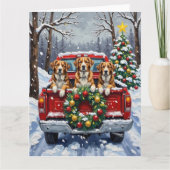 Greater Swiss Mountain Dog Christmas Red Truck Karte (Vorderseite)