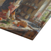 Greater Swiss Mountain Dog Cooking in Kitchen Schneidebrett (Ecke)