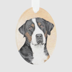 Greater Swiss Mountain Dog Gemälde - Original Kuns Ornament