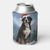 Greater Swiss Mountain Dog in Snow Christmas Dosenkühler (Kanne Rückseite)