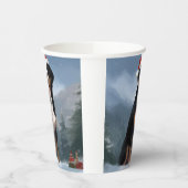 Greater Swiss Mountain Dog in Snow Christmas Pappbecher (Links)