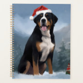 Greater Swiss Mountain Dog in Snow Christmas Planer (Vorderseite)